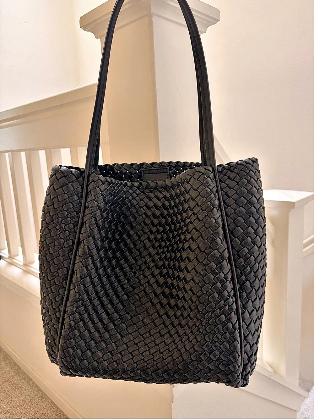 Moda Luxe - Black Woven Tote Bag